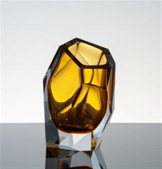 Váza Crystal Rock malá amber II