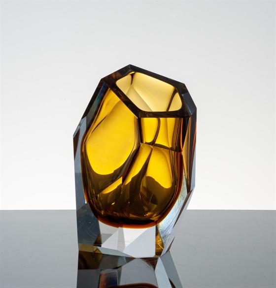 Váza Crystal Rock malá amber II